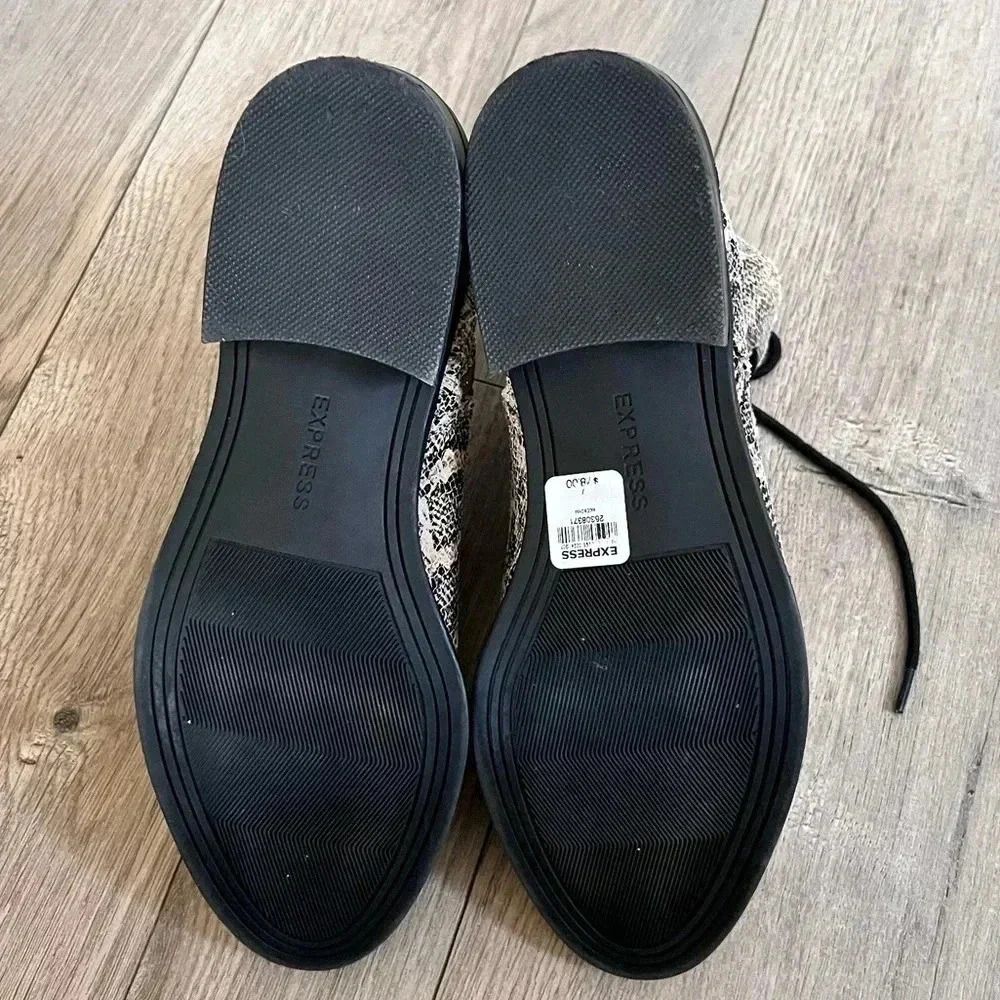 Express Python Snake Print Lace Up Combat Boots S… - image 7